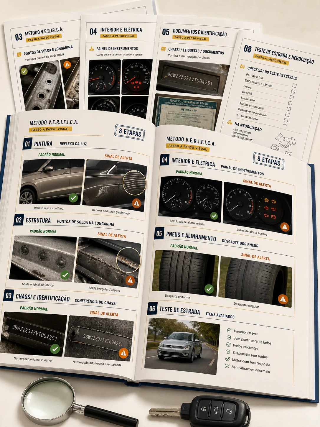 Método VERIFICA impresso e aberto, mostrando as páginas do manual